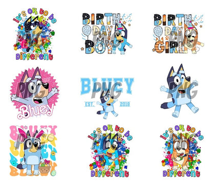 80 Designs Blue Dog Png Mega Bundle, Blue Dog Birthday Png Sublimation, Blue Dog Family Png Clipart Sublimation Digital Download