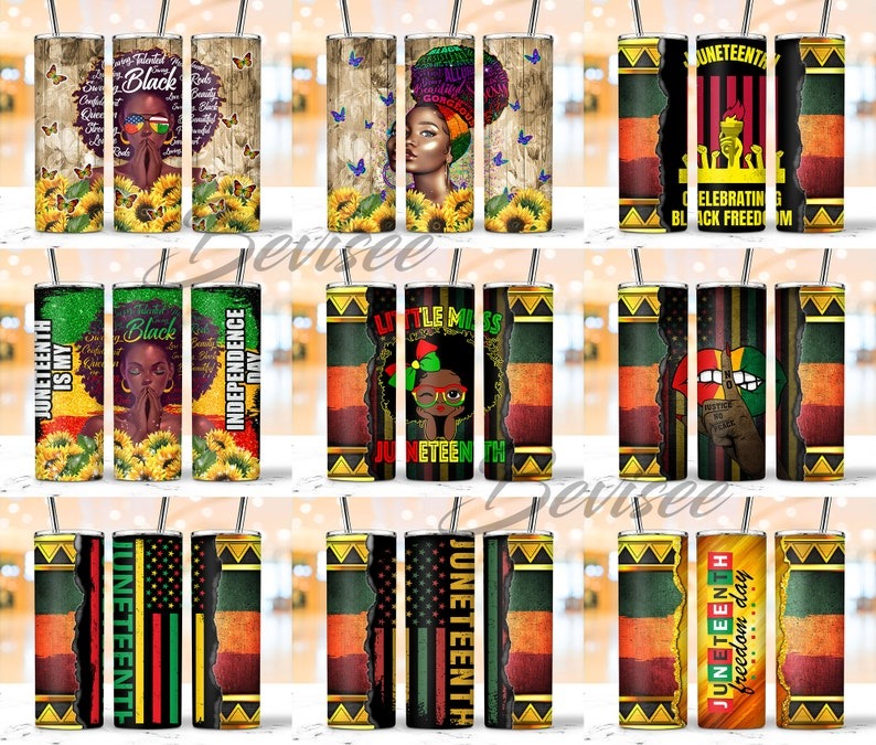 80 Designs Juneteenth Tumbler Bundle, Juneteenth 20oz Skinny Tumbler Wrap Png Sublimation, Black History Month Png, Digital Download