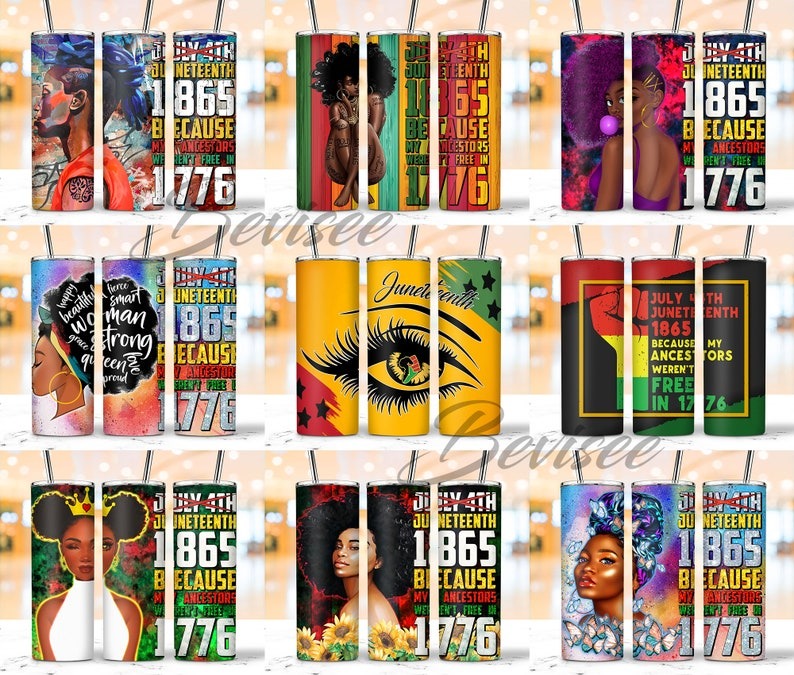 80 Designs Juneteenth Tumbler Bundle, Juneteenth 20oz Skinny Tumbler Wrap Png Sublimation, Black History Month Png, Digital Download