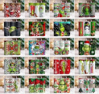 80 Tumbler Grinch 3D, 2D Christmas Tumbler Sublimation Designs, 20oz Skinny Tumbler Bundle Wrap, Cartoon Funny Christmas,Tumbler PNG Bundle - Jumbosvg