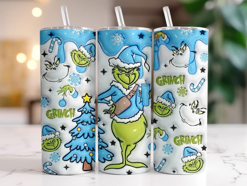 80 Tumbler Grinch 3D, 2D Christmas Tumbler Sublimation Designs, 20oz Skinny Tumbler Bundle Wrap, Cartoon Funny Christmas,Tumbler PNG Bundle - Jumbosvg