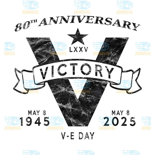 80th-Anniversary-LXXV-Victory-1945-2025-V-E-Day-Png