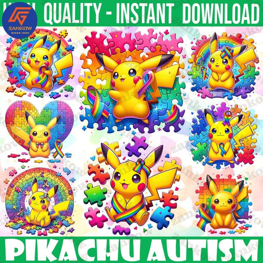 8 Anime Autism Cartoon Png Bundle, Autism Awareness Png, Awareness Png, Be Kind Png, Puzzle Png, Autism Kid Png, Cartoon Characters Png