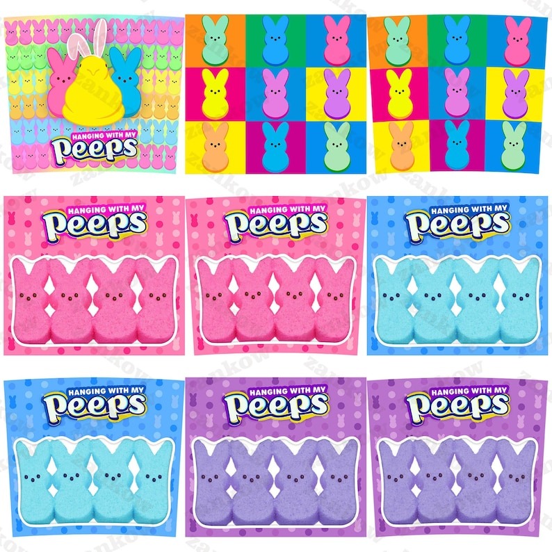 8 Hanging With My Peeps Tumbler Wrap Bundle, Funny Easter Bunny 20oz Skinny Tumbler Sublimation Design Png, Cute Happy Easter Png