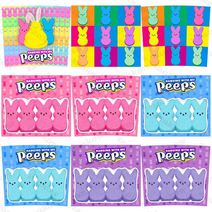 8 Hanging With My Peeps Tumbler Wrap Bundle, Funny Easter Bunny 20oz Skinny Tumbler Sublimation Design Png, Cute Happy Easter Png