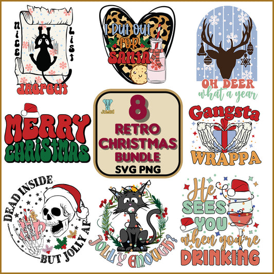 8RetroChristmasSvgBundle