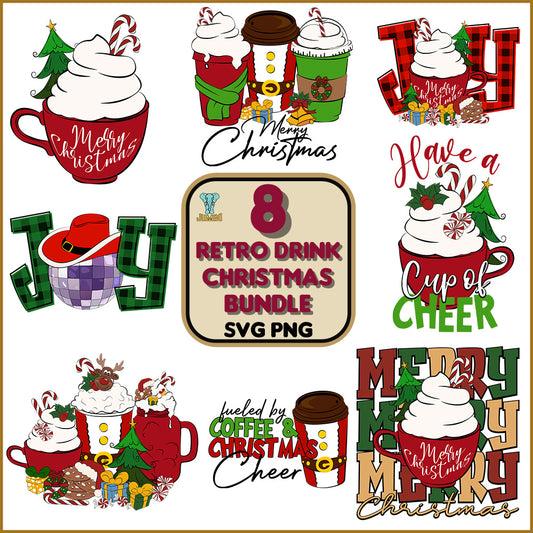 8RetroDrinkChristmasSvgBundle