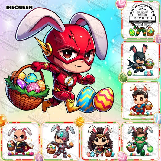 8+ Chibi Superhero Easter Cartoon Png Bundle, Cartoon Easter Png, Happy Easter Day Png, Funny Easter, Superhero Movie Bunny, Digital File