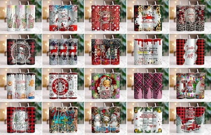 90 Tumbler Merry Christmas Tumbler Sublimation Designs, 20oz Skinny Tumbler Bundle Wrap, Cartoon Funny Christmas,Tumbler PNG Bundle - Jumbosvg