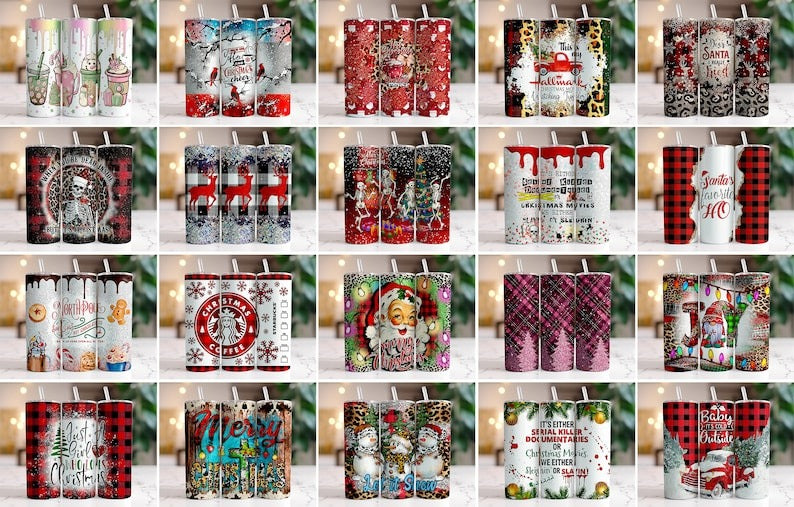 90 Tumbler Merry Christmas Tumbler Sublimation Designs, 20oz Skinny Tumbler Bundle Wrap, Cartoon Funny Christmas,Tumbler PNG Bundle - Jumbosvg