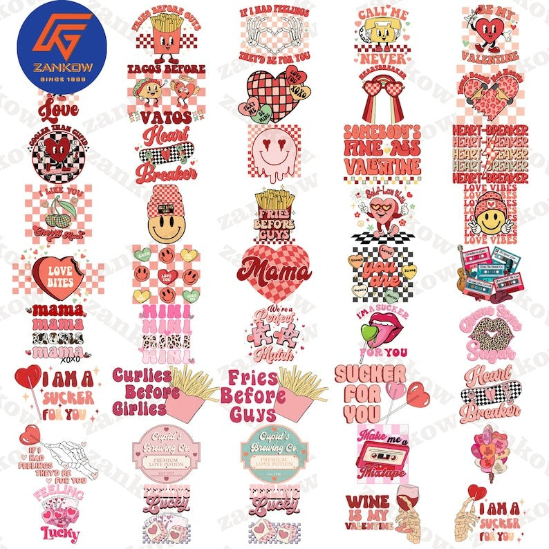 90+ Retro Valentine Png Bundle, Valentines Candy Heart Png Sublimation, Love Couple Shirt Design Png, Valentine Day Png.1