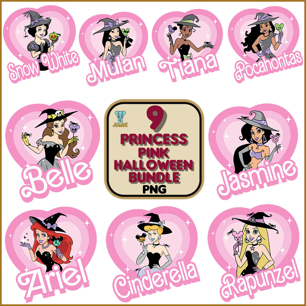 9PrincessPinkHalloweenPngBundle