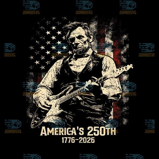 Abraham-Lincoln-Playing-Guitar-4th-July-250th-Anniversary-Png-2