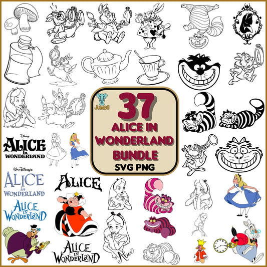 Alice In Wonderland Bundle Svg - Jumbosvg