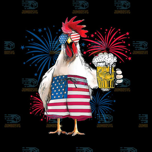 America-Chicken-Beer-4th-Of-July-Png