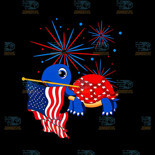 America-Flag-4th-Of-July-Turtle-Png