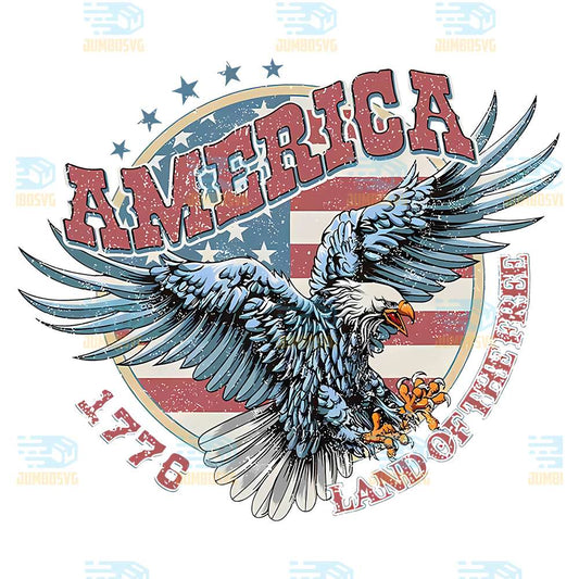 America-Land-Of-The-Free-4th-Of-July-America-Flag-Eagle-Png