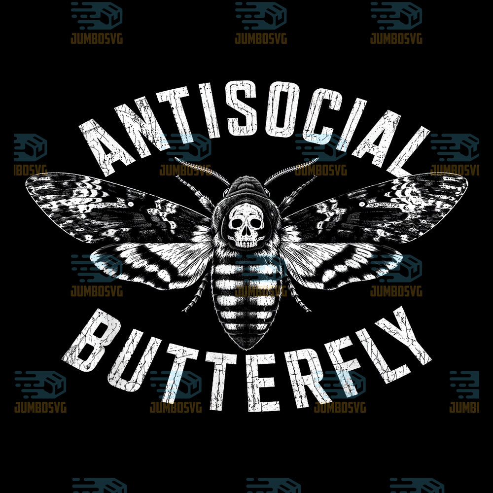 Antisocial-Butterfly-Death-Moth-Skull-Goth-Png