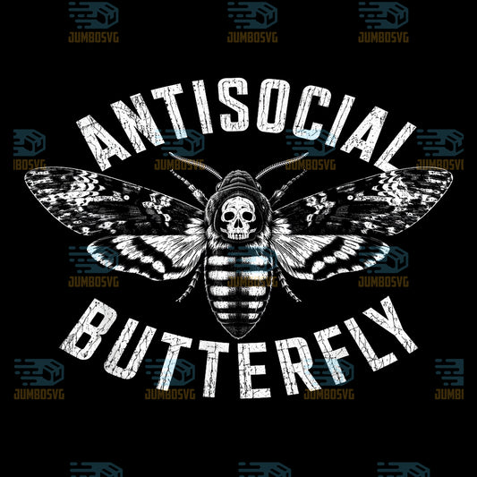 Antisocial-Butterfly-Death-Moth-Skull-Goth-Png