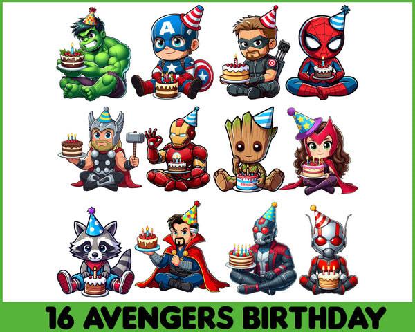 Super Heroes Avenger Birthday , PNG Digital, Gift Idea Party Matching Family, Digital Download