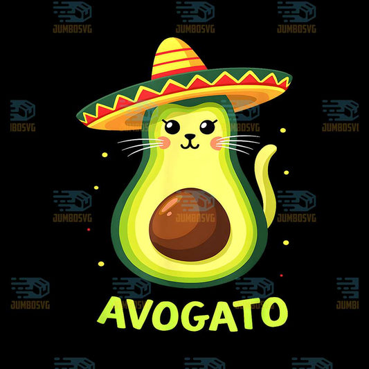 Avogato-Mexican-Cat-Avocado-With-Sombrero-Cinco-De-Mayo-Png