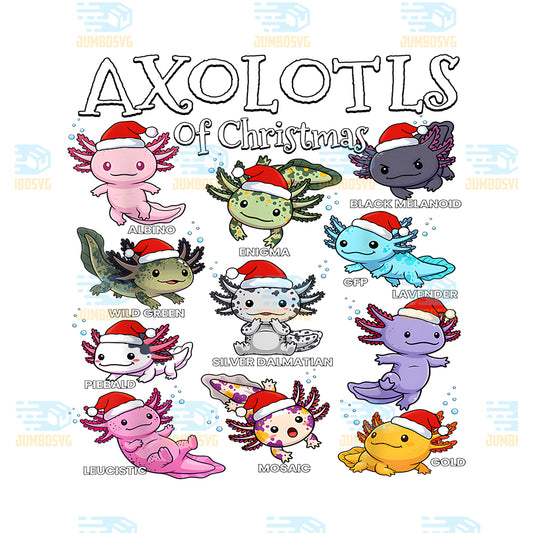 Axolotls-Santa-Hat-Christmas-Pajama-Cute-Animal-Axolotl-Xmas-Png