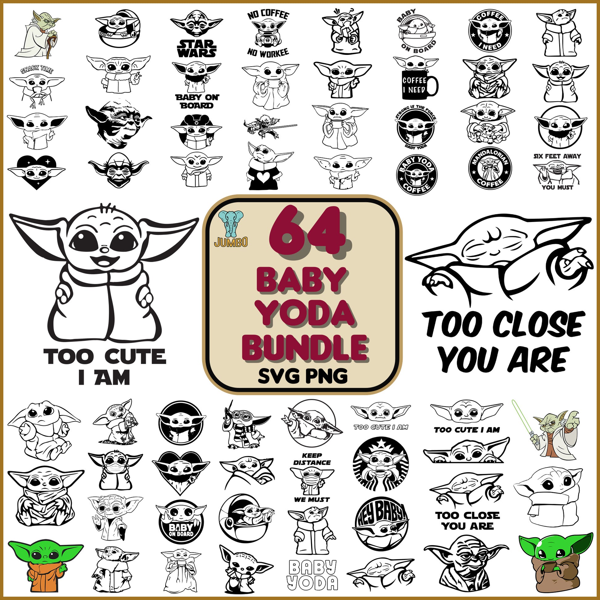 Baby Yoda Bundle Svg - Jumbosvg