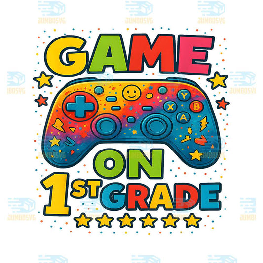 Back-to-School-1st-Grade-Boys-Gamer-First-Day-School-Level-Png