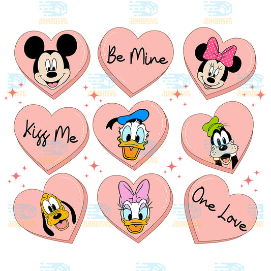 Be-Mine-Kiss-Me-One-Love-Mickey-And-Friends-Valentine-s-Day-Png