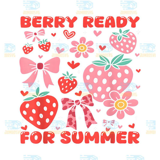 Berry-Ready-For-Summer-Strawberry-Bow-Last-Day-Of-School-Png