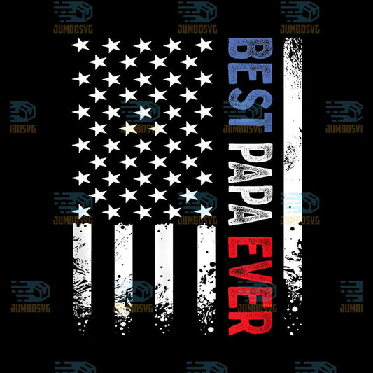 Best-Papa-Ever-With-US-American-Flag-Png
