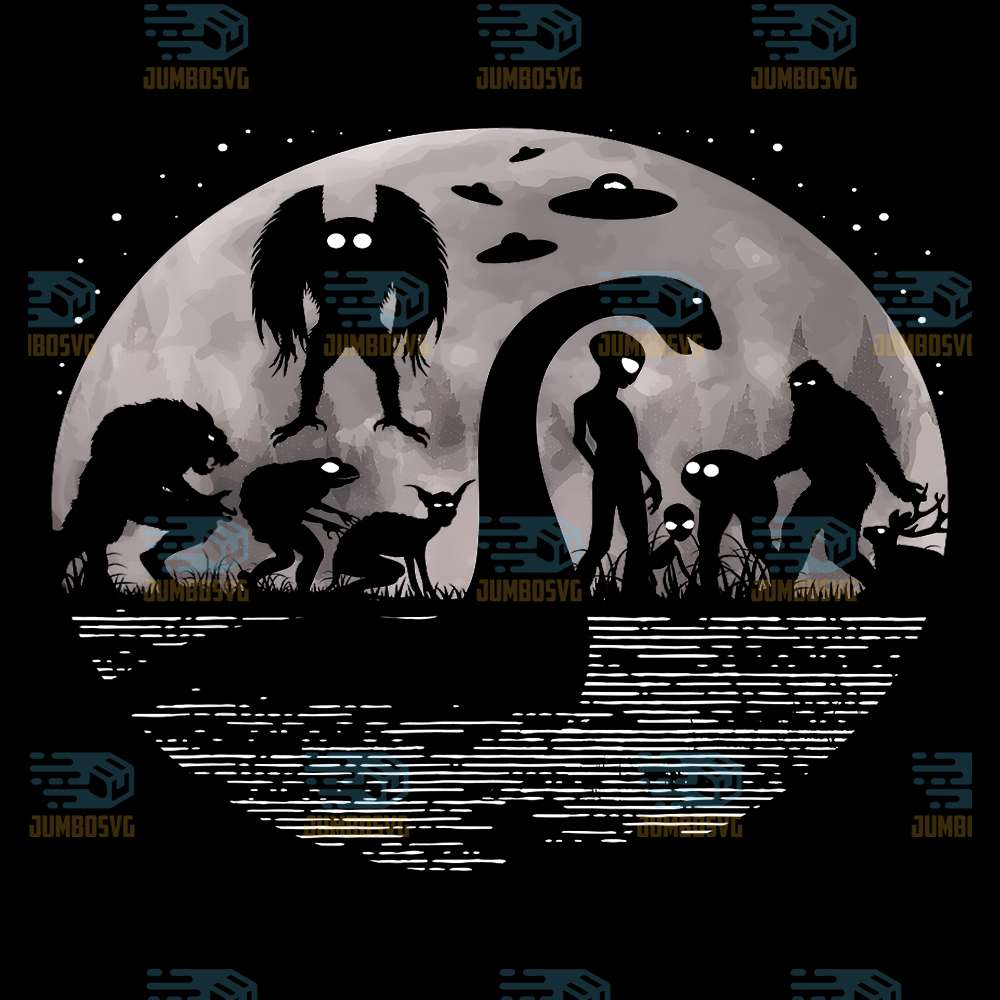 Bigfoot-Loch-Ness-Monster-Mothman-And-Aliens-Png