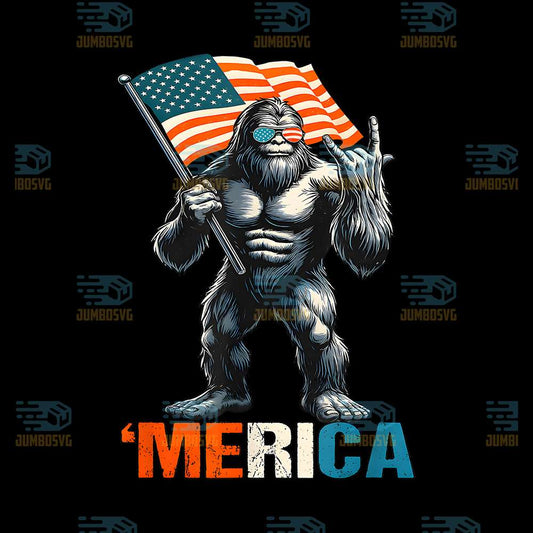 Bigfoot-Merica-Rock-American-Flag-Patriotic-USA-4th-Of-July-Png