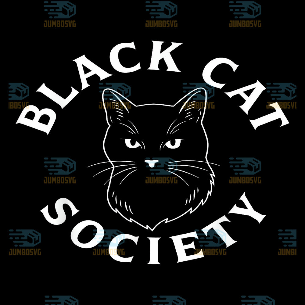 Black-Cat-Society-Cute-Kitten-Lover-Feline-Pet-Owner-Png