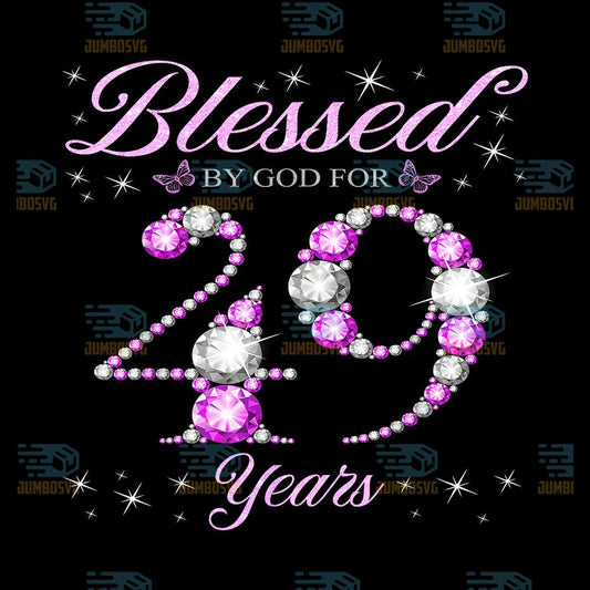 Blessed-By-God-For-49-Years-Old-49th-Birthday-Party-Png