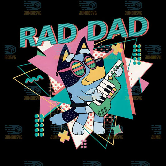 Bluey-Bandit-Rad-Dad-Guitar-Png