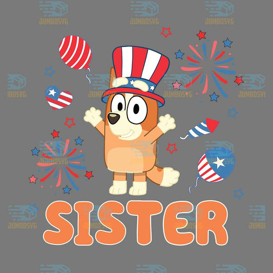 Bluey-Bingo-Sister-4th-Of-July-Png