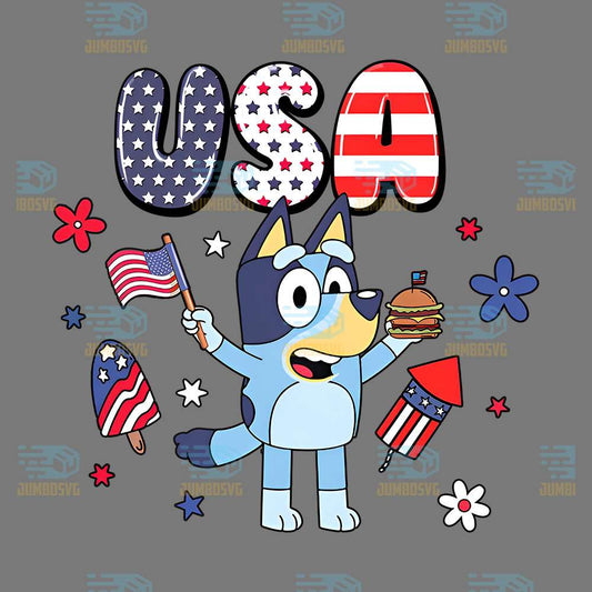 Bluey-Character-USA-4th-July-Png