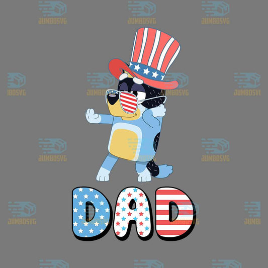 Bluey-Dad-4th-Of-July-Png