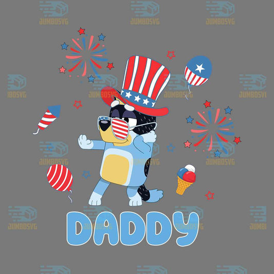 Bluey-Daddy-4th-Of-July-Png