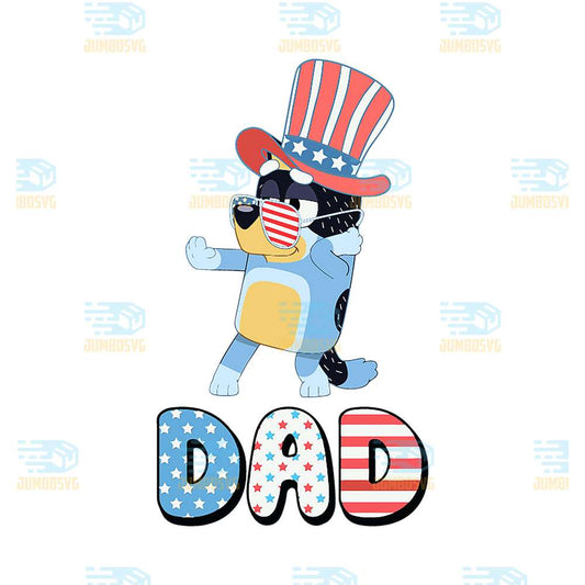 Bluey-Dog-Dad-Fourth-Of-July-Png