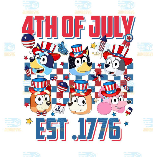Bluey-Friends-Est-1776-America-4th-Of-July-Png