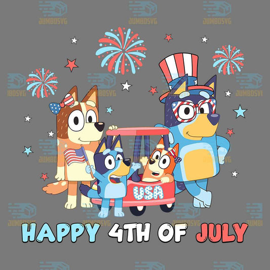Bluey-Friends-Happy-4th-Of-July-Png