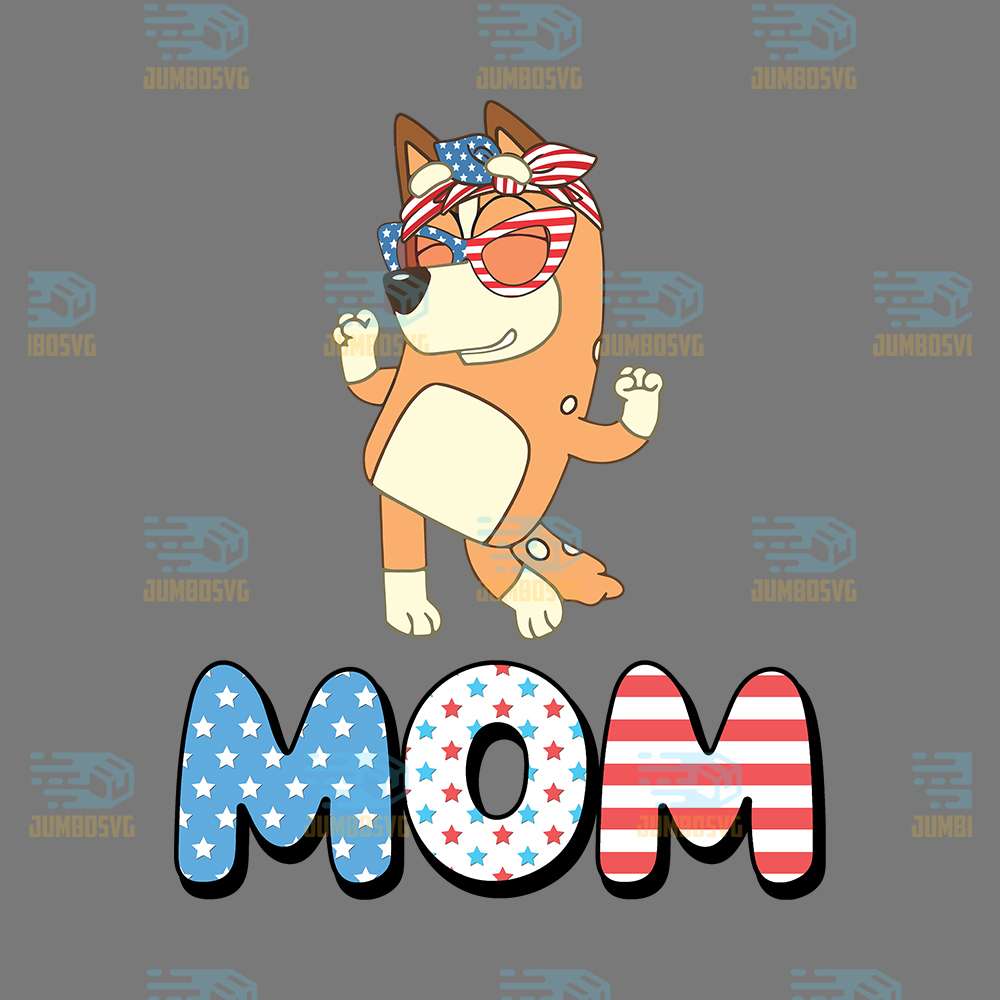 Bluey-Mom-4th-Of-July-Png