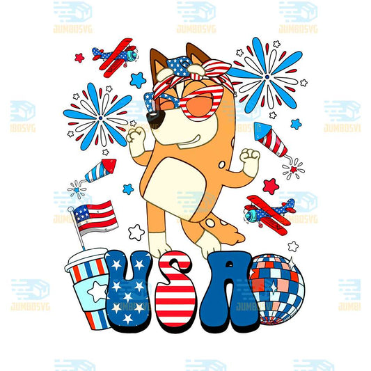 Bluey-Mom-Usa-America-4th-Of-July-Png