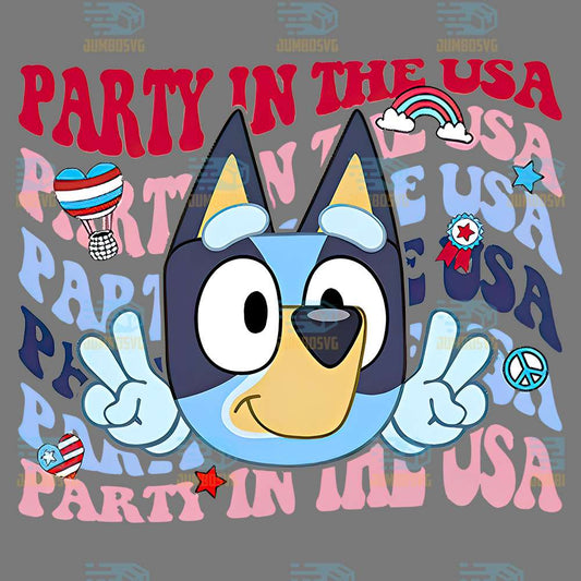 Bluey-Party-In-The-USA-4th-Of-July-Png