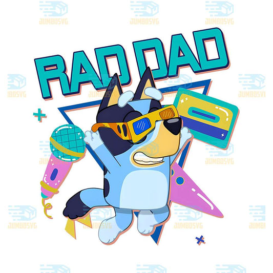 Bluey-Rad-Dad-Bandit-Heeler-Dancing-Png