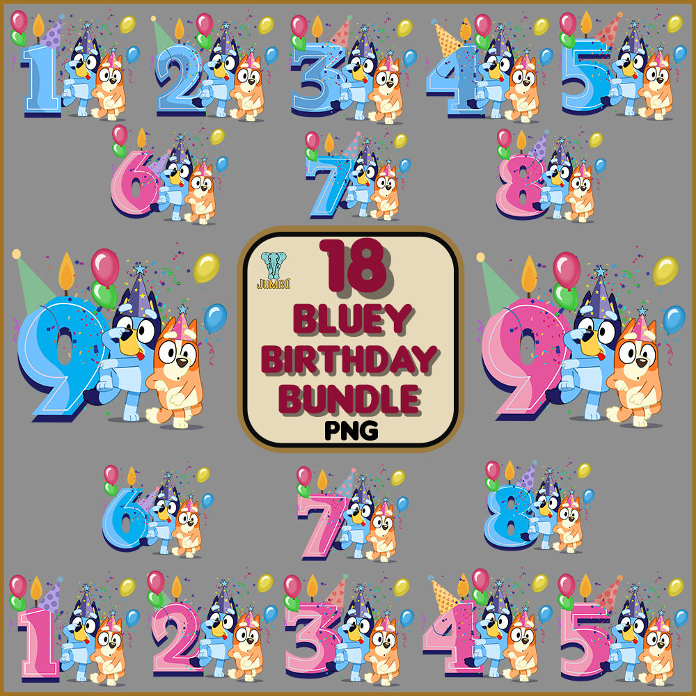 BlueyBirthdayPngBundle