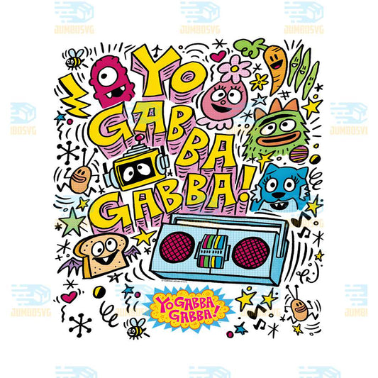 Boombox-and-Characters-Sketch-TV-Show-Png