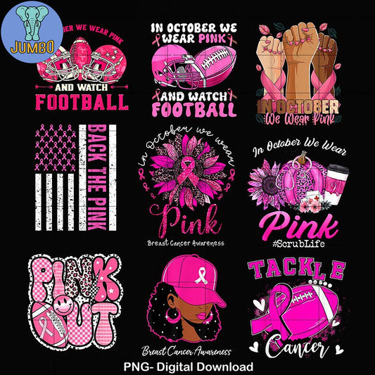 BreastCancerFootballPinkOutBundlePng